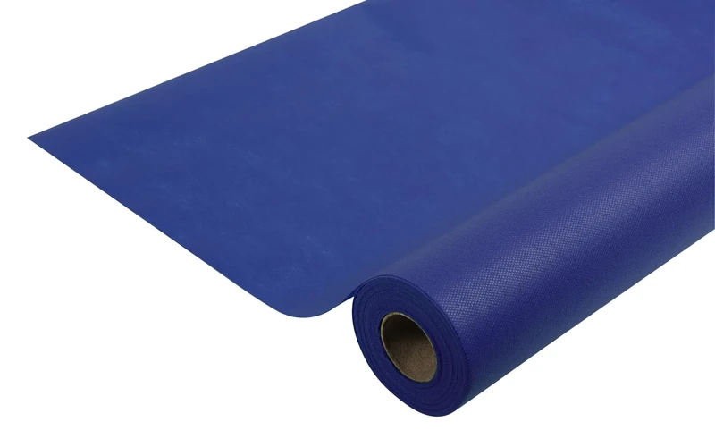 Disposable spun bound non-woven tablecloth - Roll 50 M long X 1.20 M wide - Ripstop, water-repellent and wipe able fabric - Navy blue