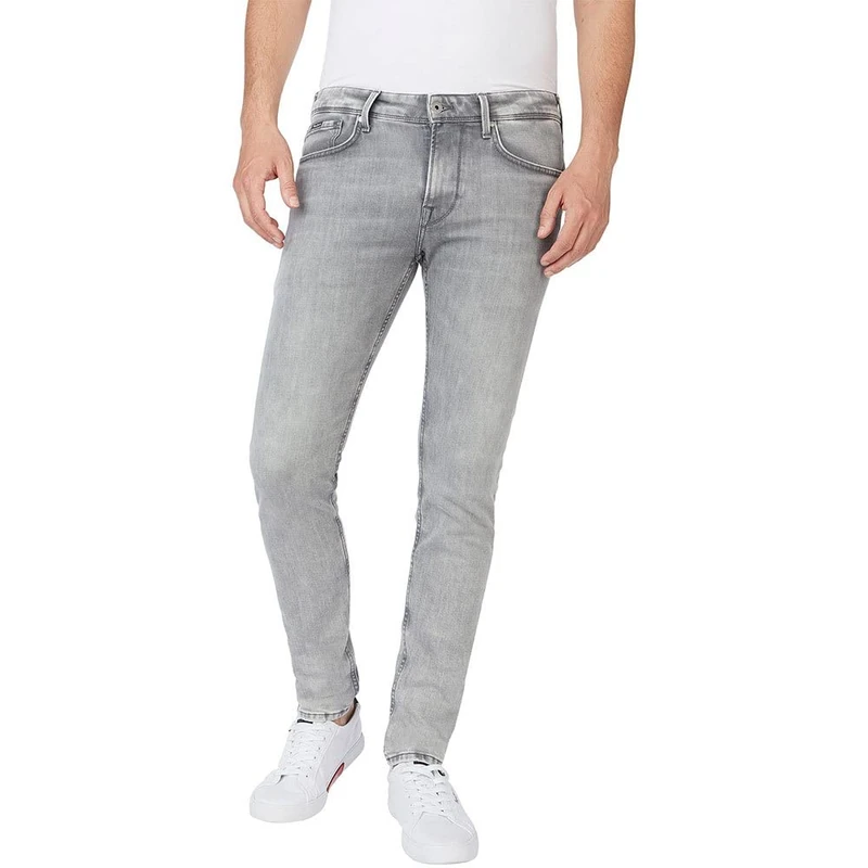 Pepe Jeans Men's Finsbury Jeans, Grey (Denim-WR2), 33W / 32L