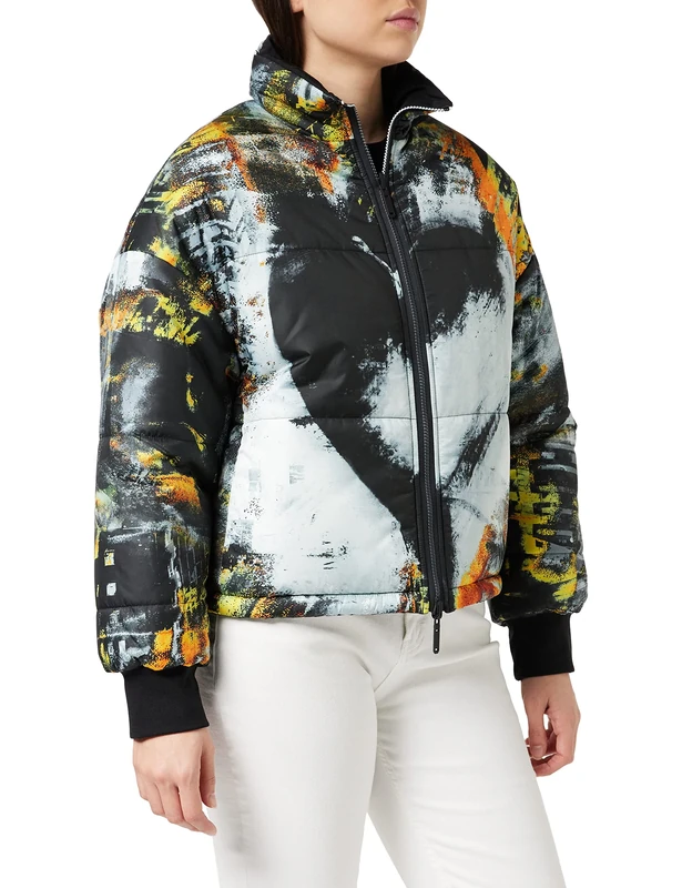 Just Cavalli Women's Giacca imbottita reversibile Quilted Jacket, Black, 8