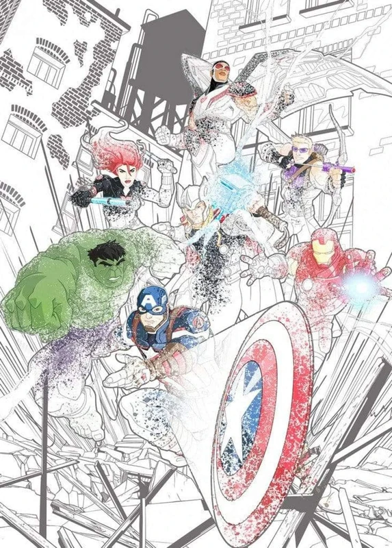 Komar IADX4-061 Non-Woven Photo Wallpaper Avengers Attack Size: 200 x 280 cm (Width x Height)