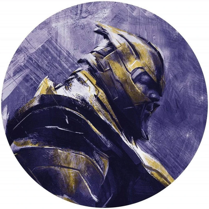 Komar Marvel DD1-051 Dot Round Self-Adhesive Fleece Photo Wallpaper Avengers Painting Thanos Diameter 125 cm