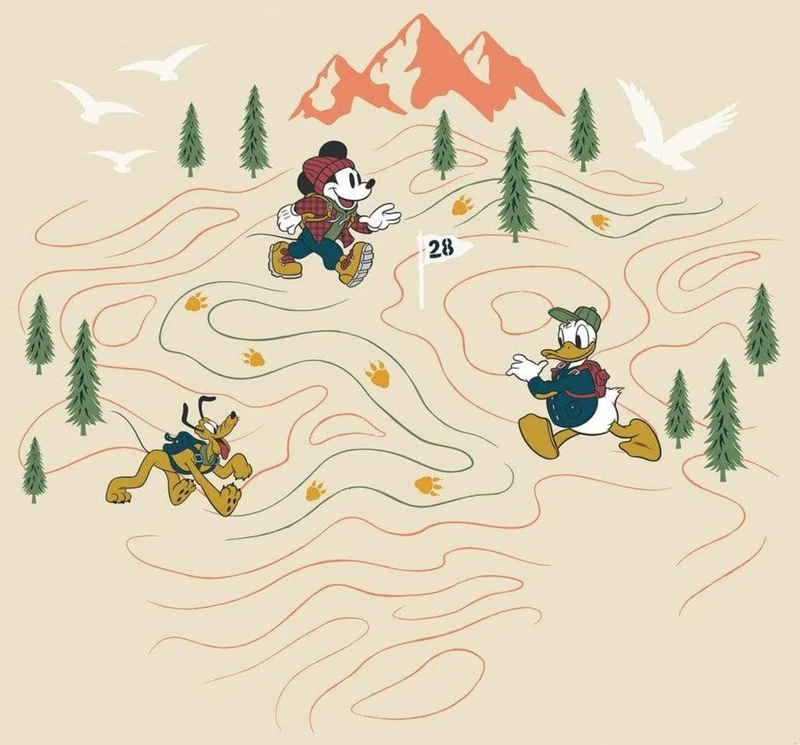 Komar Disney Mickey Meets The Mountain IADX6-035 Non-Woven Photo Wallpaper 300 x 280 cm (W x H)