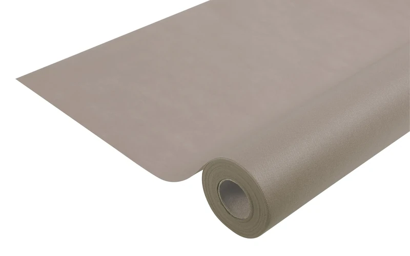 Disposable spun bound non-woven tablecloth - Roll 6 M long X 1.20 M wide - Tear-proof, water-repellent and wipe able material - grey