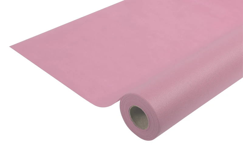 Disposable spun bound non-woven tablecloth - Roll 50 M long X 1.20 M wide - Ripstop, water-repellent and wipe able fabric - Powder pink