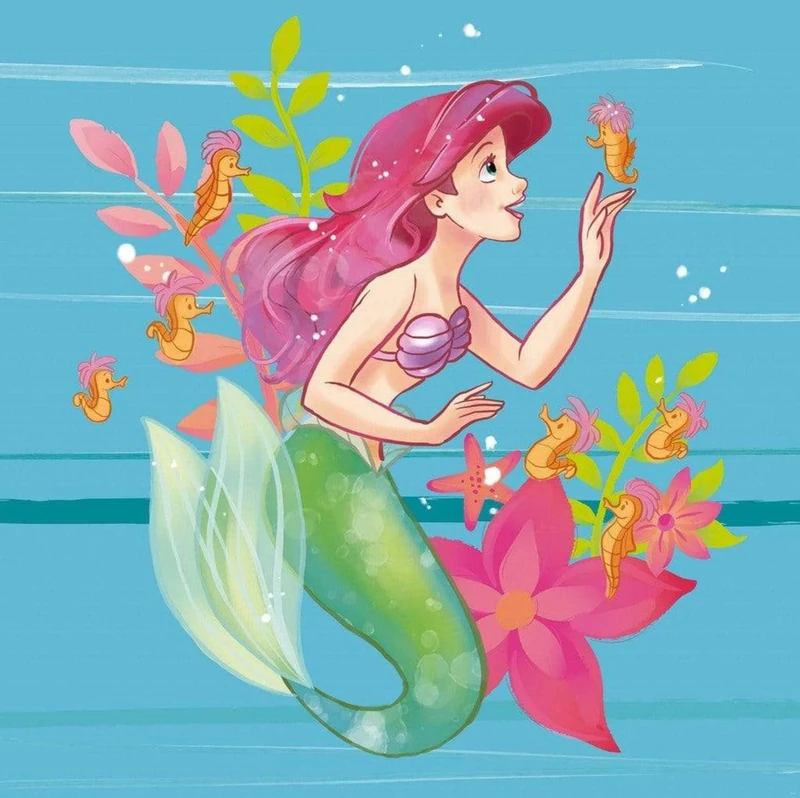 Komar Disney Ariel Little Friends IADX5-009 Non-Woven Photo Wallpaper 250 x 250 cm (W x H)
