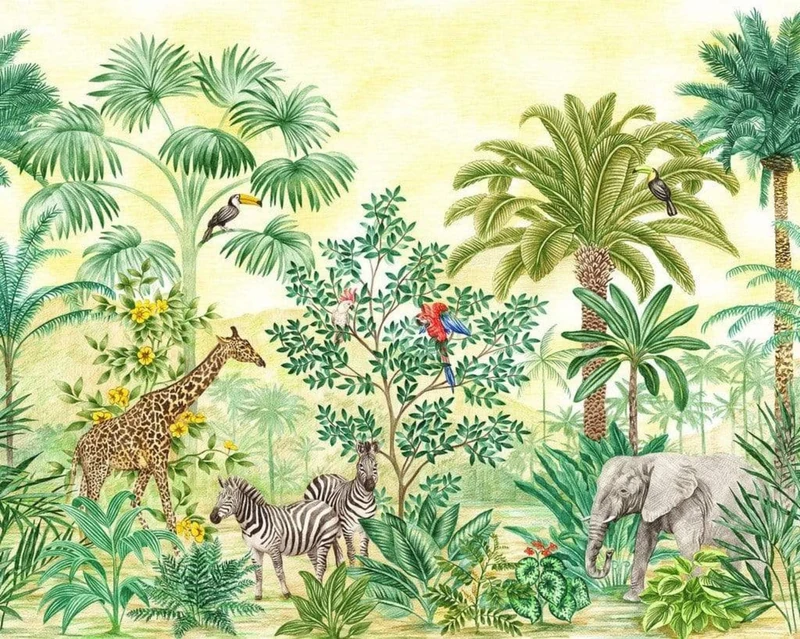 Komar IAX7-0010 Non-Woven Photo Wallpaper Jungle Adventure Design 350 x 280 cm (Width x Height)