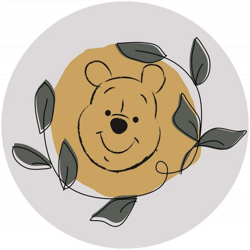 Komar Disney DD1-037 Round Self-Adhesive Fleece Photo Wallpaper by Disney Winnie The Pooh Garland Diameter 125 cm