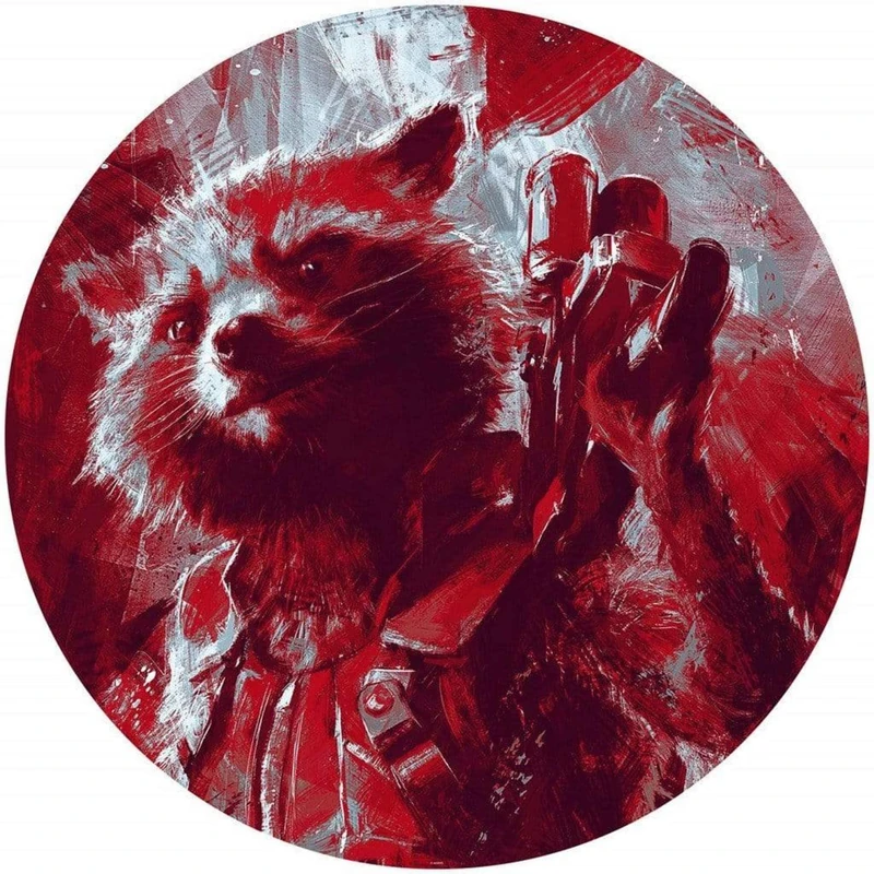 Komar Marvel DOT DD1-052 Round and Self-Adhesive Fleece Photo Wallpaper - Avengers Painting Rocket Raccoon - Diameter 125 cm - Children's Room Wall Tattoo