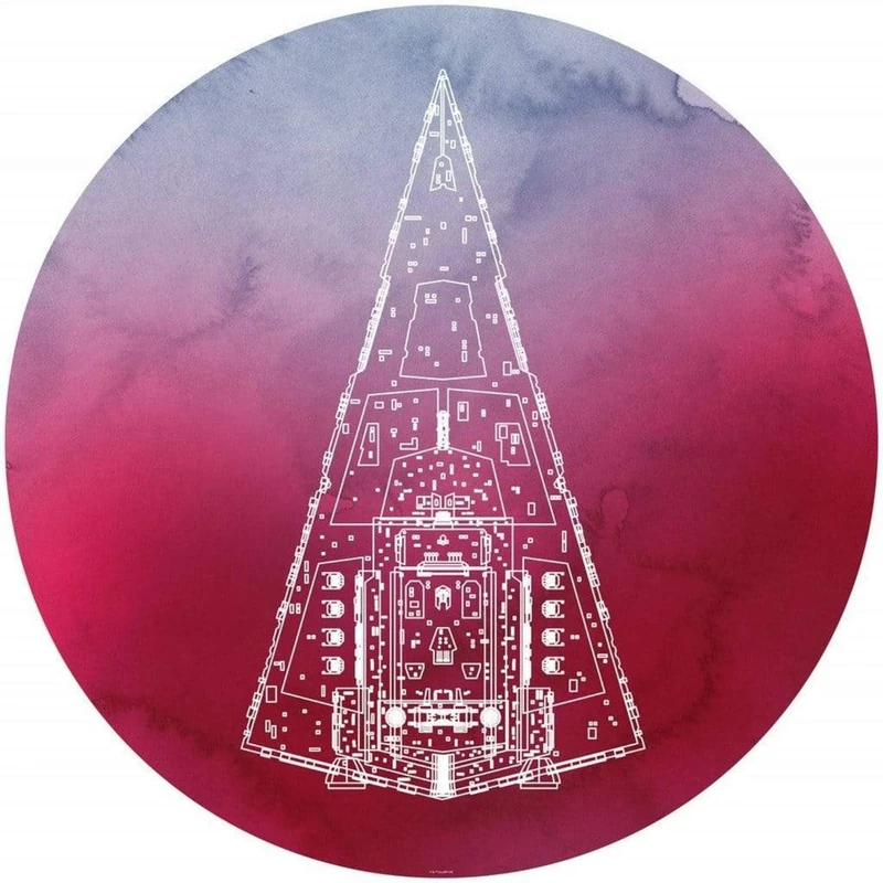 Komar DOT DD1-029 Round Self-Adhesive Fleece Photo Wallpaper Star Wars Star Destroyer Diameter 125 cm Children's Bedroom Star Destroyer Wall Sticker