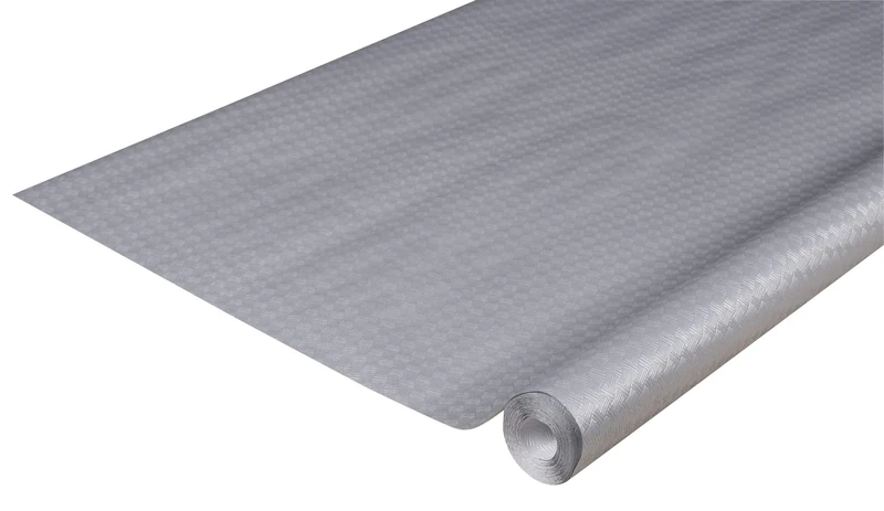Disposable tablecloth in embossed paper - Unique, aesthetic and deep embossing - Roll 6 M long and 1.18 M wide - Made in France - silver
