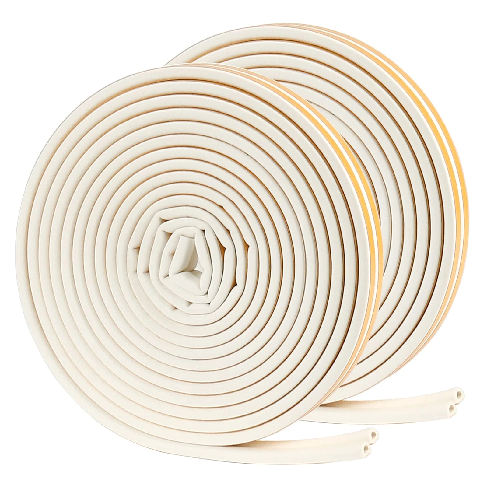 Window Insulation, 4 Seals Total 20M Self Adhesive Type D Door Insulation Strip Draught Excluders Tape for Windows and Door Seal, Weather Strip, Window Noise Blocker (9mm X 6mm X 5 Meters)