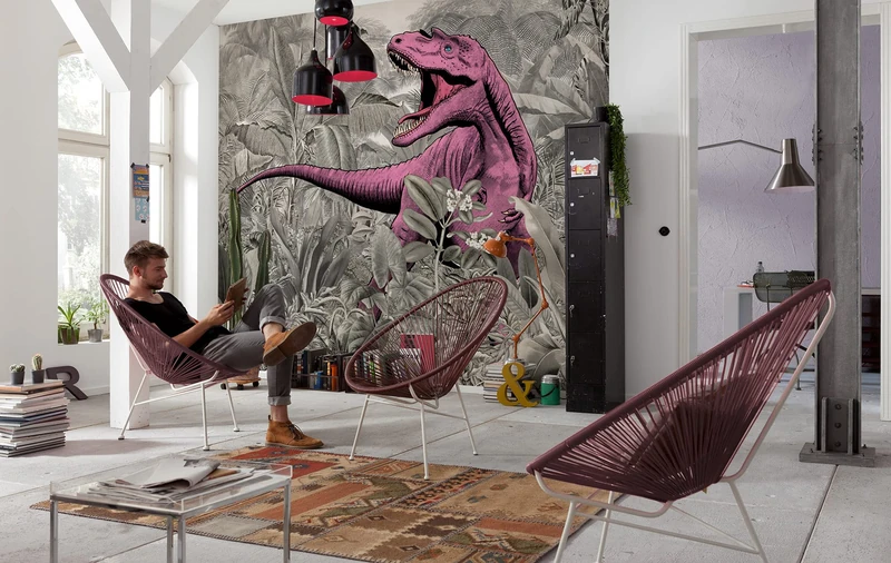 Komar Pinky IAX7-0022 Non-Woven Photo Wallpaper Size: 350 x 280 cm (Width x Height) Dinosaur Dinosaur Wallpaper