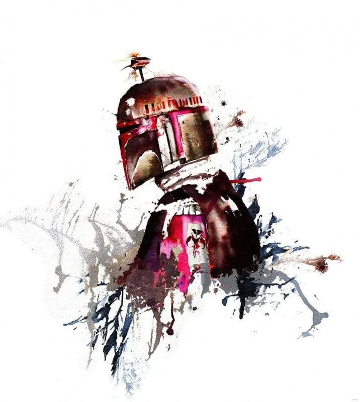 Komar Star Wars IADX5-021 Non-Woven Photo Wallpaper Star Wars Watercolour Boba Fett Dimensions: 250 x 280 cm (Width x Height)