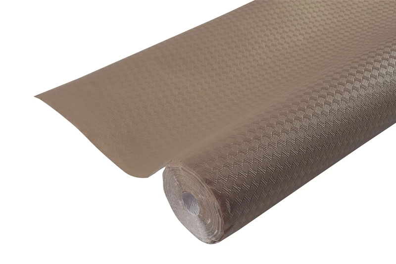 Disposable tablecloth in embossed paper - Unique, aesthetic and deep embossing - Roll 6 M long and 1.18 M wide - Made in France - Taupe
