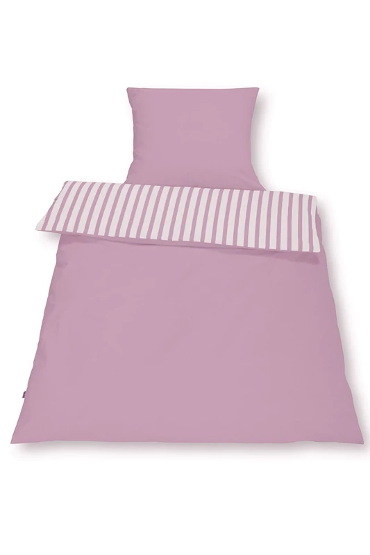 SETEX Reversible Bed Linen, Cotton, Mauve, 200 x 200 cm - Image 1