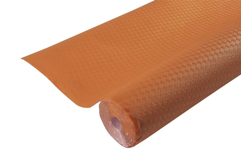 Disposable embossed paper tablecloth - Unique, aesthetic and deep embossing - Roll 6 M long and 1.18 M wide - Made in France - Tangerine