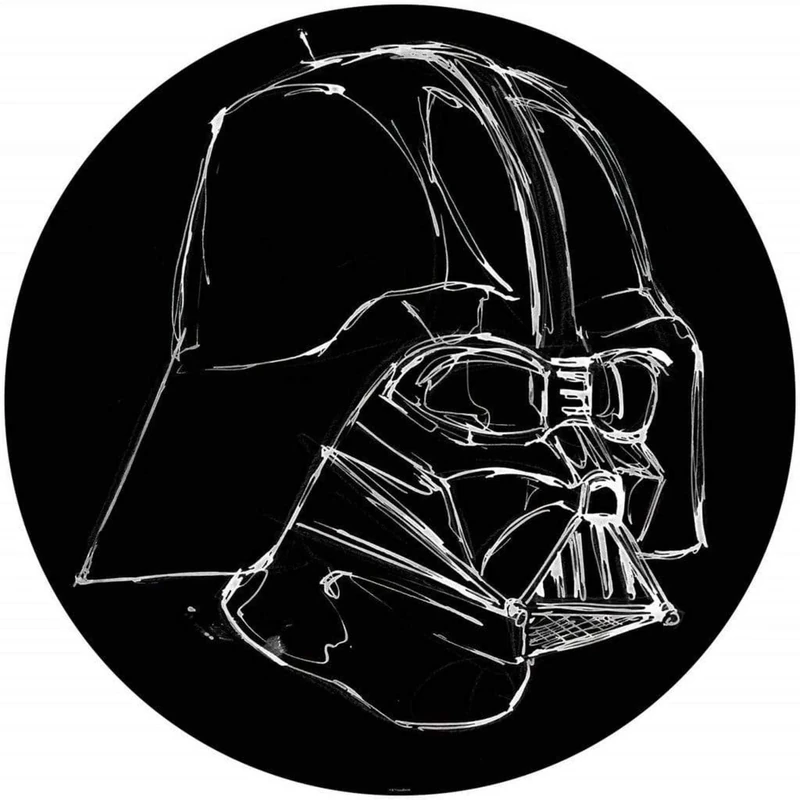Komar DOT DD1-021 Round Self-Adhesive Fleece Photo Wallpaper Star Wars Ink Vader Diameter 125 cm Children's Room Wall Sticker