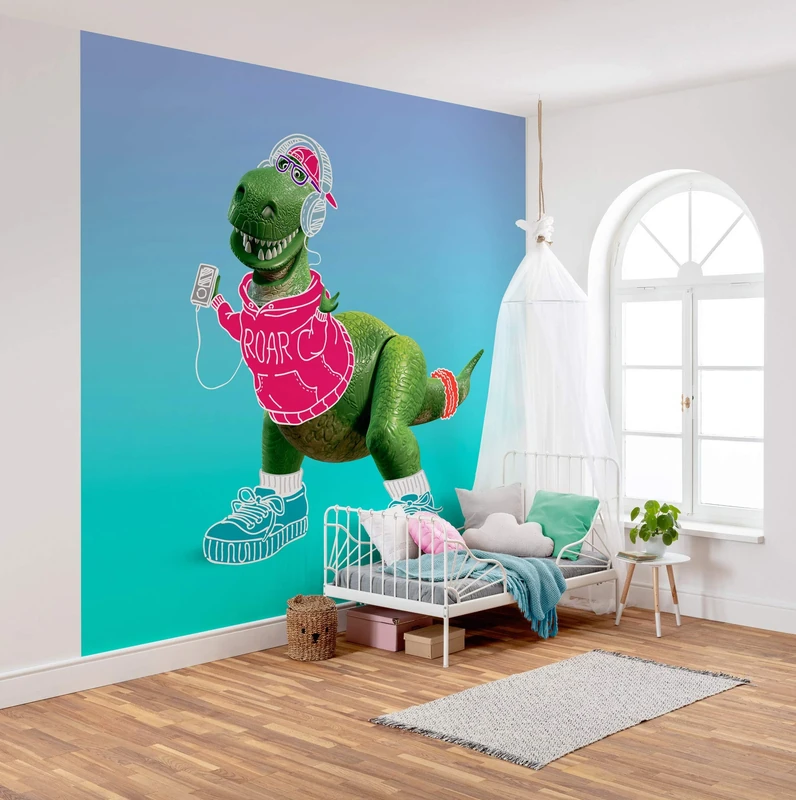 Komar Disney Toy Story Roar IADX6-030 Non-Woven Photo Wallpaper Size 300 x 280 cm (W x H) Dinosaur Children's Room Wallpaper