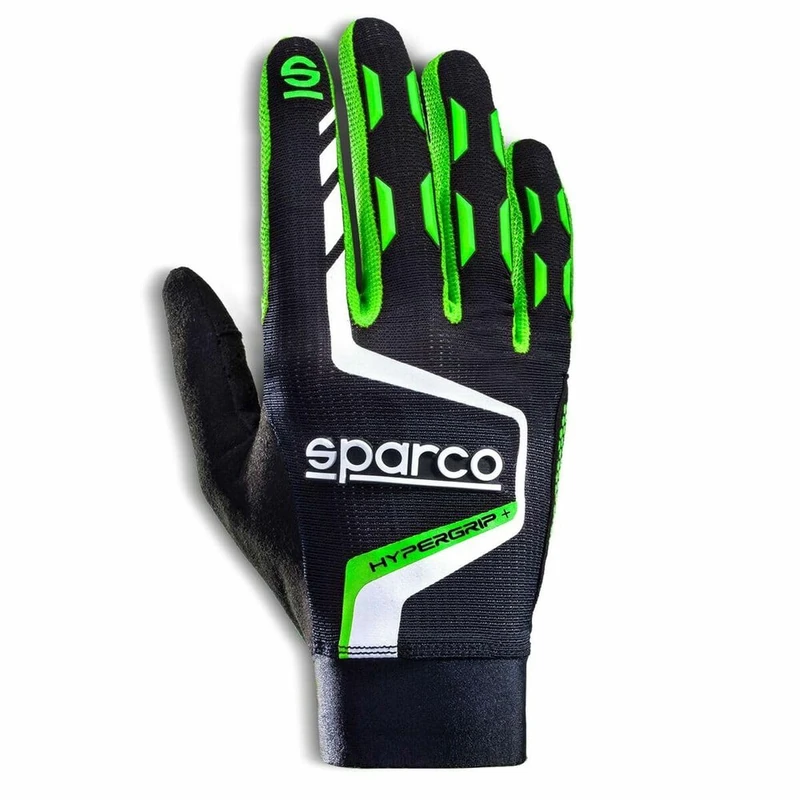 Sparco HYPERGRIP+ GLOVES T 11 BLACK/GREEN, multicoloured, 42/50 EU