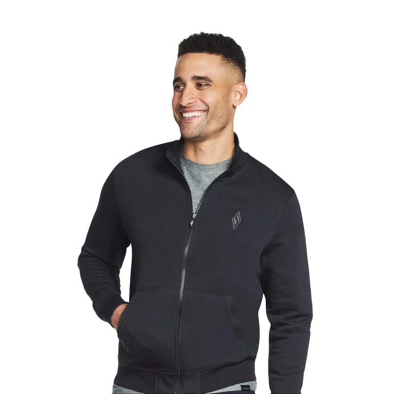Skechers Men's The Hoodless Hoodie Gowalk Everywhere Jacket Sweatshirt, Black, M UK