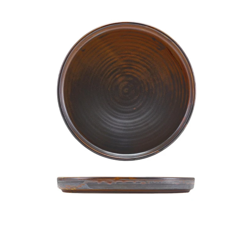 Genware Terra Porcelain, Rustic Copper, Low Presentation Plate, 210mm, LP-PRC21, Pack of 6
