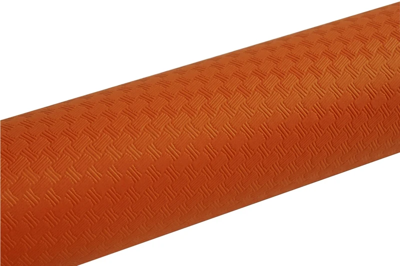 Disposable tablecloth in embossed paper - Unique, aesthetic and deep embossing - Roll 6 M long and 1.18 M wide - Made in France - orange
