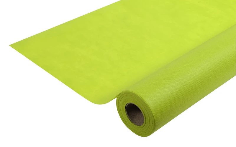 Disposable spun bound nonwoven tablecloth - Roll 1.20 M wide X 50.4 M long Pre-cut every 1.20 M - Tear-proof, water-repellent and wipe able material - Kiwi Green