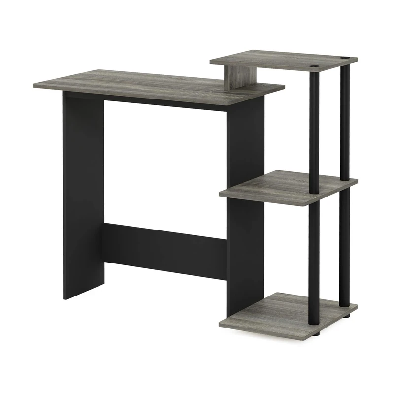 Furinno EFFICIENT Desk, Gaming Desk, with 3 Open Side Shelves, Laptop Notebook Computer Desk,Office Desk for Home Office, Study Room, Dorm, French Oak