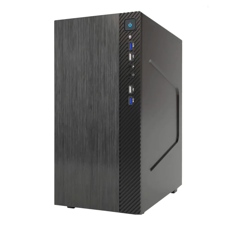 Itek SMALLCOM-B Case Mini Tower, mATX, 2xUSB3, 2XUSB2, Brushed, Black