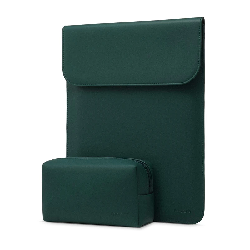 MOSISO Protective Laptop Case 13 inch, 13 inch Laptop Sleeve Compatible with MacBook Air M4 M3 M2 M1 2025-2018/Pro 13 M2 M1 2025-2016,Surface Pro, Faux Suede Leather Case with Small Bag, Peacock Green