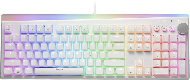 i-rocks K71M RGB Keyboard - Brown Switches, Media Wheel, USB-C