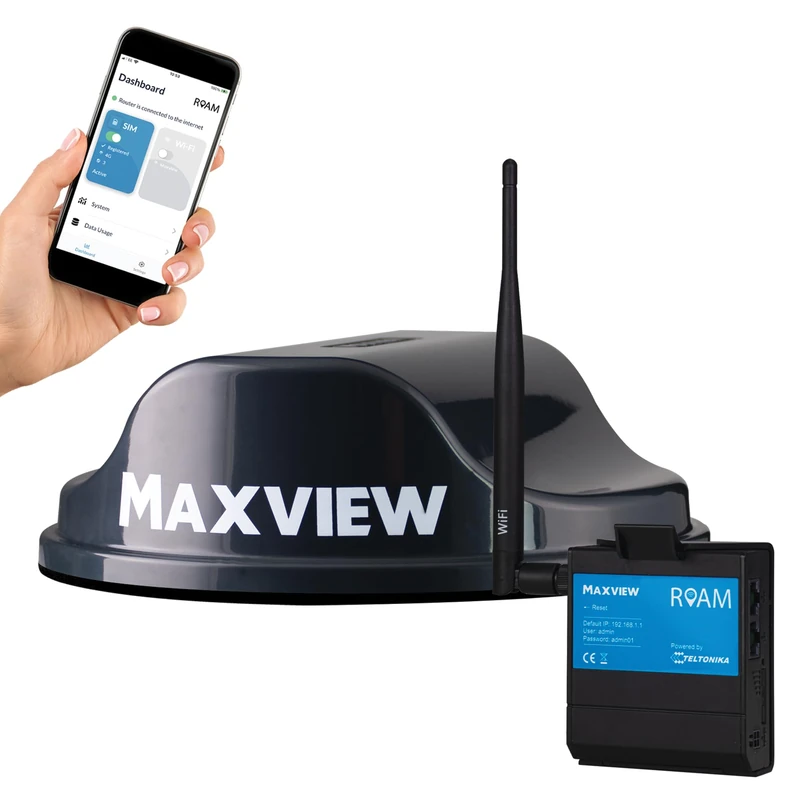 Maxview MXL050/G Roam Mobile 3G/4G Wi-Fi System for On The Go Internet in Caravans, Motorhomes etc ideal for Smart TVs - Grey - Image 1