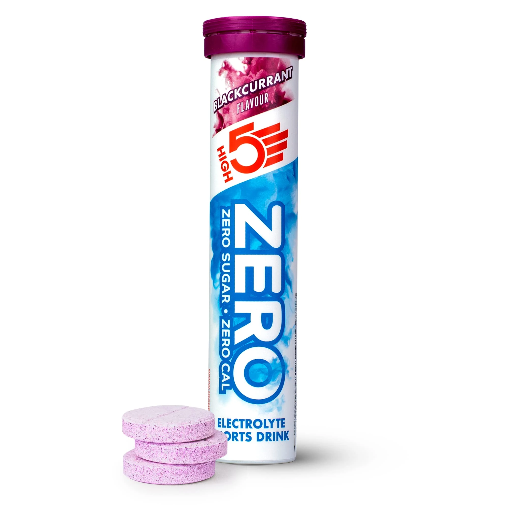 HIGH5 ZERO Electrolyte Tablet - Hydration Tablets Enhanced with Vitamin C - 0 Calories & Sugar Free - Boost Hydration, Performance & Wellness - Blackcurrant, 20 Tablets (20x, Pack of 1)