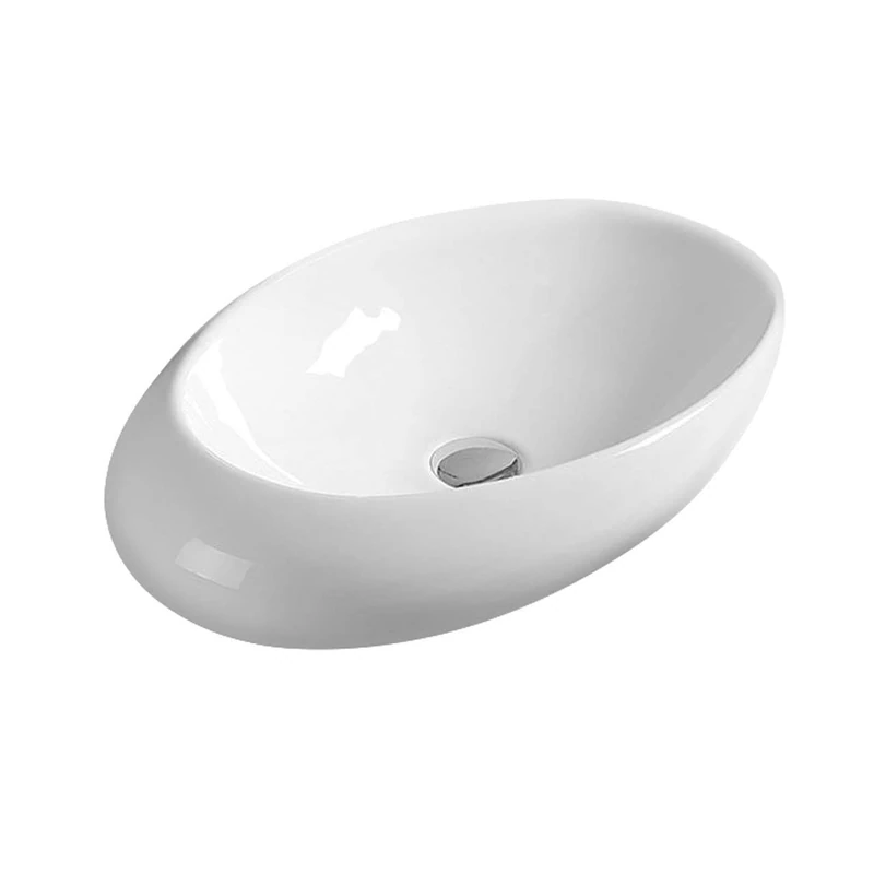 Hudson Reed NBV168 Modern Bathroom Round Countertop Vessel Sink Basin, 135mm x 490mm x 310mm, White