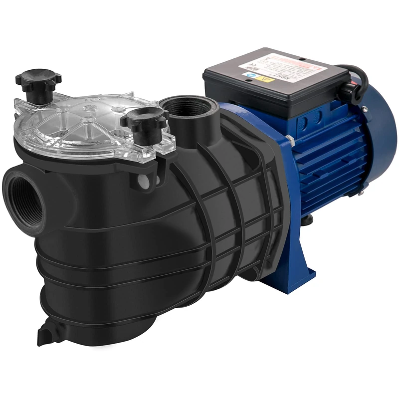 Vevor Pool Pump Filtration 18000L/H Pump Water Circulation Pump Removable Filter 1HP Plastic Pump 750W 3450RPM 50°C 2 Hoses Installation for Pools, Spas - Image 1