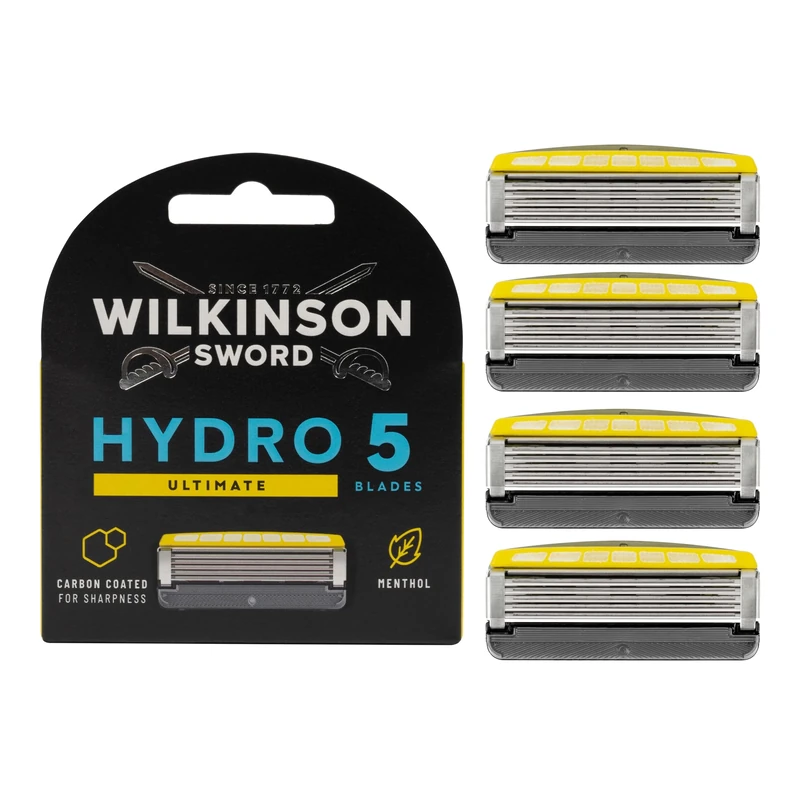 Wilkinson Sword Hydro 5 Skin Protection Advanced - 4 5-Blade Razor Blades Refills with Menthol Enriched Lubricant Band