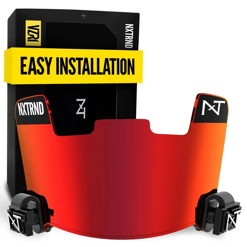 Nxtrnd VZR1 Football Visor, Flat Lens Technology, Fits Adult & Youth Football Helmets (Red)