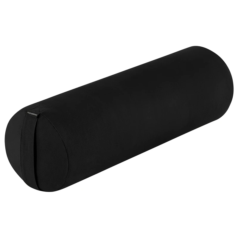 Retrospec Sequoia Yoga Bolster Pillow - Meditation Cushion for Yoga Practices - Includes Machine Washable 100% Cotton Cover & Durable Carry Handle; Round, Black