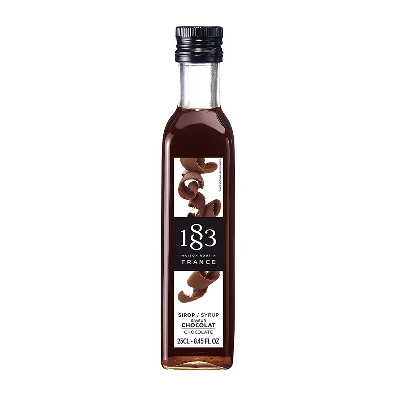 1883 Maison Routin Premium Chocolate Syrup - Flavoured Coffee Syrup, Desserts, Cocktails, Vegan-Friendly, Allergen-Free, No Artificial Colours, 250ml Glass Bottle