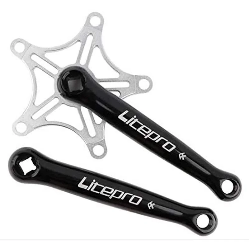 Crankarm Set For BROMPTON Crankset Lightweight in BLACK SILVER For Dahon Birdy Bikes