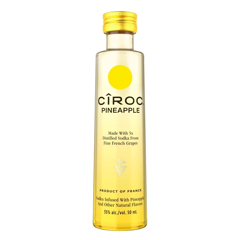 Cîroc Pineapple Flavoured Vodka | 40% vol | 15x5cl | Ultra-Premium Vodka | Distilled 5 Times | Tropical Taste | Infused with Natural Flavours & Pineapple