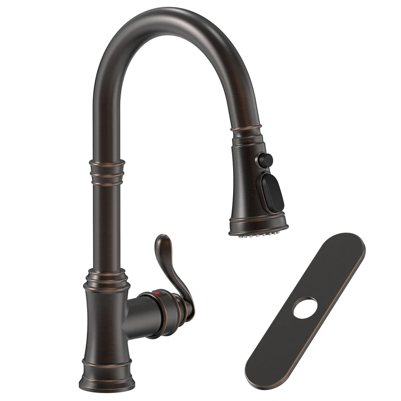 Oil Rubbed Bronze Kitchen Faucet with Pull Down Sprayer 3 Spray Modes