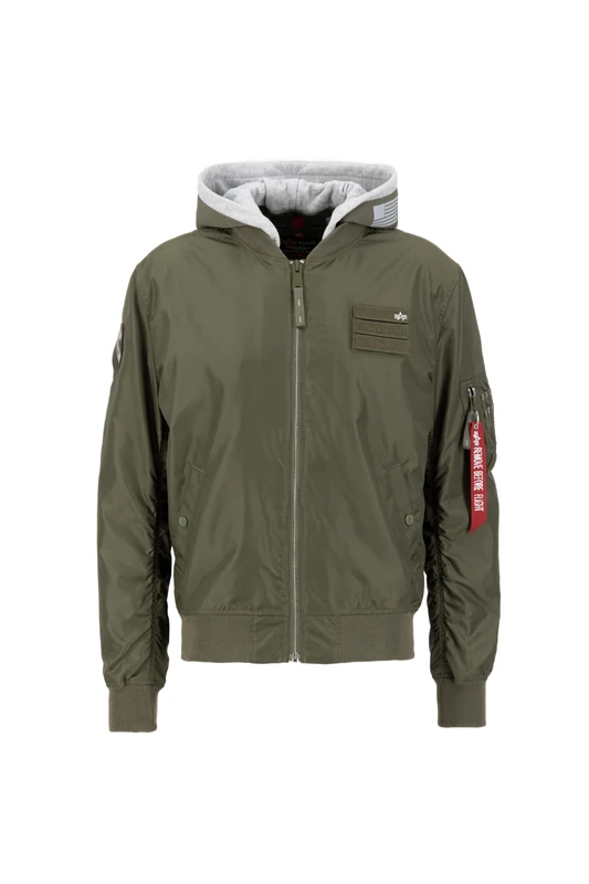ALPHA INDUSTRIES Men's MA-1 TT Hood Custom Coat, 142-dark Olive, XXL