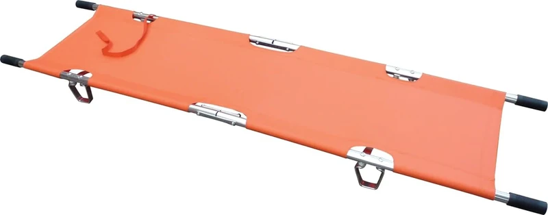 Safety First Aid Group Lightweight Alloy Folding Stretcher & Carry Bag, Orange - Image 1
