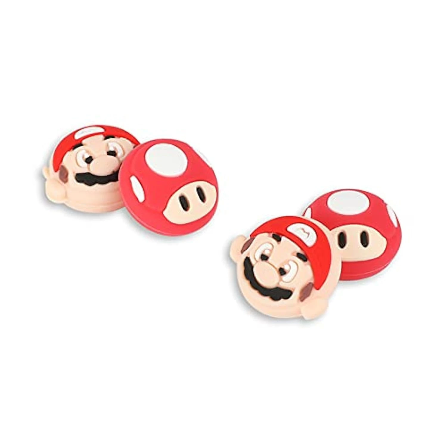 PERFECTSIGHT Switch Thumb Grips, Cute Joystick Caps for Nintendo Switch OLED/Lite, 4 PCS Analog Stick Button Covers (Red MLA & Mushroom)