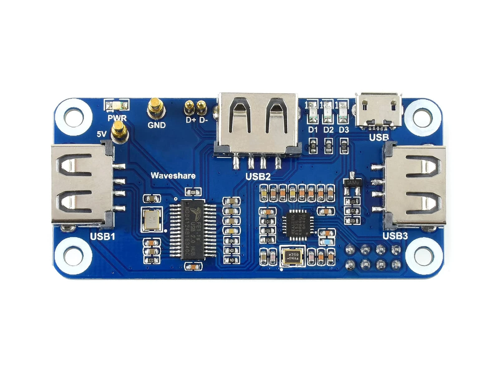 Waveshare PoE Ethernet/USB HUB HAT for Raspberry Pi Zero/Zero W/4B/3B/3B+, 3X USB 2.0 Ports 802.3af-Compliant…