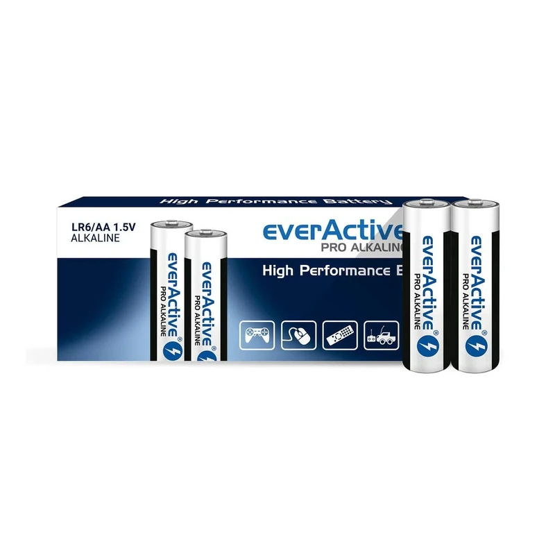 everActive AA Batteries, Pro Alkaline Mignon LR6 R6 1.5V 10 Year Shelf Life Date - Pack of 200