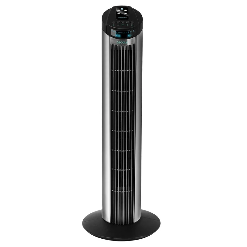 CECOTEC EnergySilence 890 Skyline Digital Tower Fans 50 W 76 cm Height Oscillating Copper Motor 3 Speeds 3 Modes 7.5 Hour Timer Silent Black