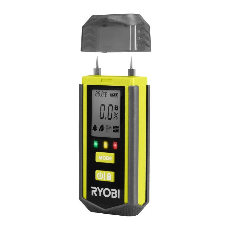 RYOBI Moisture Meter RBPINMM1, Measuring Depth 30 mm, Accuracy of or - 2°, for Testing the Moisture Level of Certain Surfaces and Materials
