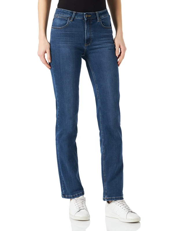Wrangler Women's High Rise True Straight Fit Jean, Hudson, 2W x 34L